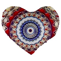 Romantic Dreams Mandala Large 19  Premium Flano Heart Shape Cushions by designworld65