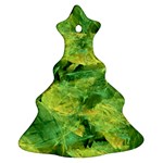 Green Springtime Leafs Christmas Tree Ornament (Two Sides) Back