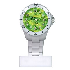Green Springtime Leafs Plastic Nurses Watch by designworld65
