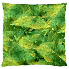 Green Springtime Leafs Large Flano Cushion Case (one Side) by designworld65