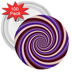 Woven Spiral 3  Buttons (100 Pack) 