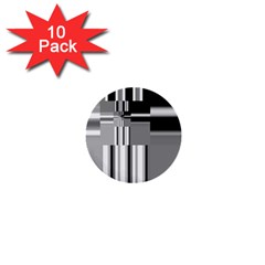 Black And White Endless Window 1  Mini Buttons (10 Pack) 