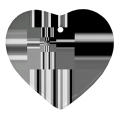 Black And White Endless Window Heart Ornament (two Sides) by designworld65