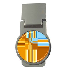 Endless Window Blue Gold Money Clips (round)  by designworld65