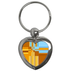 Endless Window Blue Gold Key Chains (heart)  by designworld65