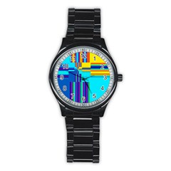 Colorful Endless Window Stainless Steel Round Watch by designworld65