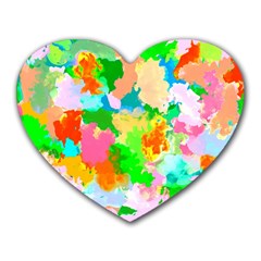 Colorful Summer Splash Heart Mousepads by designworld65