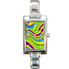 Summer Wave Colors Rectangle Italian Charm Watch