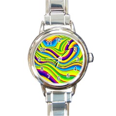 Summer Wave Colors Round Italian Charm Watch