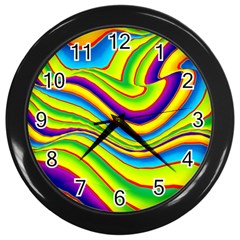 Summer Wave Colors Wall Clocks (Black)