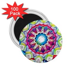 Sunshine Feeling Mandala 2 25  Magnets (100 Pack) 