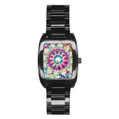 Sunshine Feeling Mandala Stainless Steel Barrel Watch by designworld65