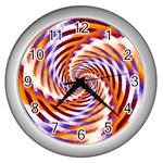 Woven Colorful Waves Wall Clocks (Silver)  Front