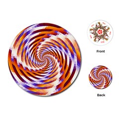 Woven Colorful Waves Playing Cards (round)  by designworld65