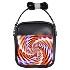 Woven Colorful Waves Girls Sling Bags by designworld65