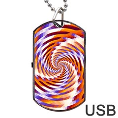 Woven Colorful Waves Dog Tag Usb Flash (two Sides) by designworld65