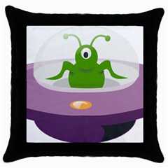 Ufo Throw Pillow Case (Black)