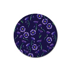 Floral Rubber Round Coaster (4 Pack)  by BubbSnugg