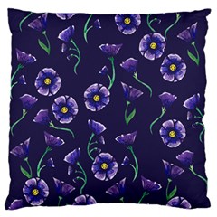 Floral Violet Purple Large Flano Cushion Case (two Sides) by BubbSnugg