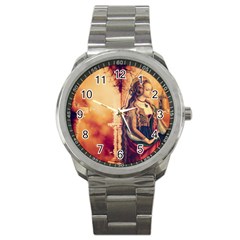 Fantasy Art Painting Magic Woman  Sport Metal Watch