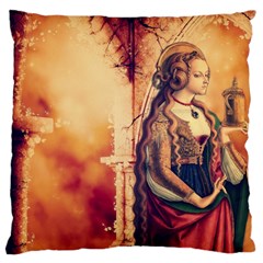 Fantasy Art Painting Magic Woman  Large Flano Cushion Case (One Side)