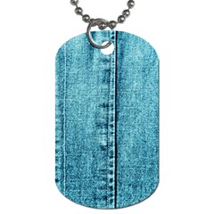 Denim Jeans Fabric Texture Dog Tag (two Sides) by paulaoliveiradesign