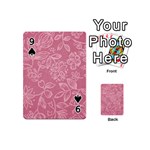 Floral Rose Flower Embroidery Pattern Playing Cards 54 (Mini)  Front - Spade9