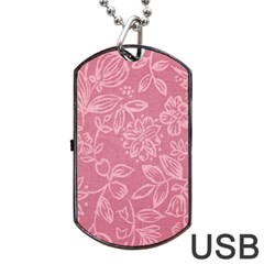 Floral Rose Flower Embroidery Pattern Dog Tag Usb Flash (two Sides) by paulaoliveiradesign