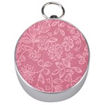 Floral Rose Flower Embroidery Pattern Silver Compasses Front