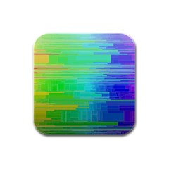 Colors Rainbow Pattern Rubber Square Coaster (4 Pack) 