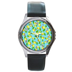 Lemon pattern Round Metal Watch