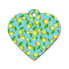 Lemon pattern Dog Tag Heart (One Side)