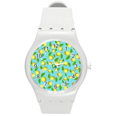Lemon pattern Round Plastic Sport Watch (M)