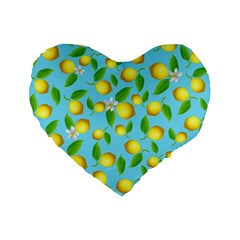 Lemon pattern Standard 16  Premium Flano Heart Shape Cushions