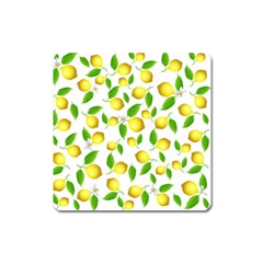 Lemon Pattern Square Magnet by Valentinaart