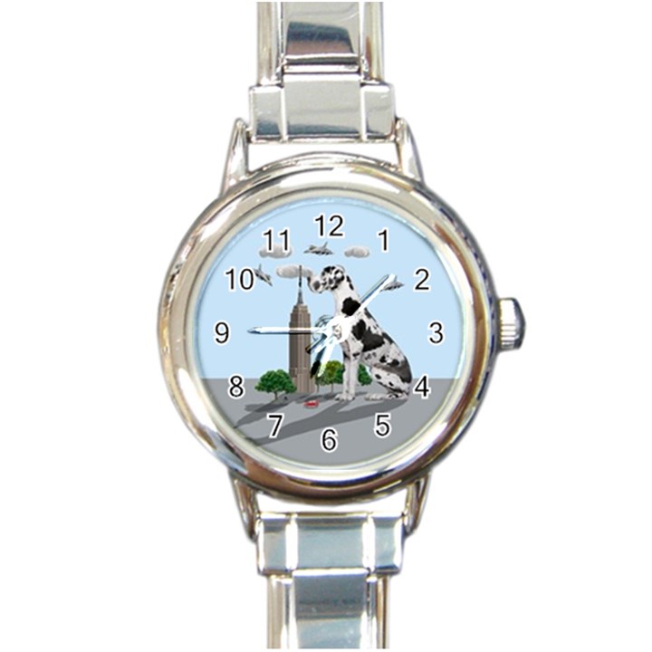 Great Dane Round Italian Charm Watch