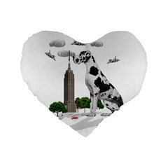 Great Dane Standard 16  Premium Heart Shape Cushions by Valentinaart