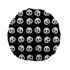 Panda Pattern Standard 15  Premium Flano Round Cushions by Valentinaart