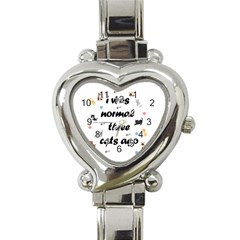 I Was Normal Three Cats Ago Heart Italian Charm Watch by Valentinaart