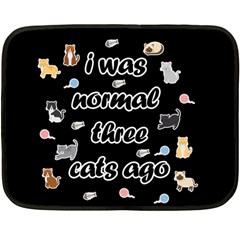 I Was Normal Three Cats Ago Fleece Blanket (mini) by Valentinaart