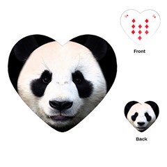 Panda Face Playing Cards (heart)  by Valentinaart