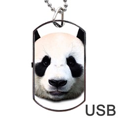 Panda Face Dog Tag Usb Flash (one Side) by Valentinaart