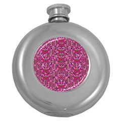 Fantasy Magnolia Tree In A Fantasy Landscape Round Hip Flask (5 Oz) by pepitasart