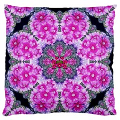 Fantasy Cherry Flower Mandala Pop Art Large Flano Cushion Case (one Side) by pepitasart