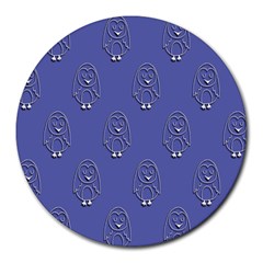 Owl Pattern Wallpaper Vector Round Mousepads by Nexatart