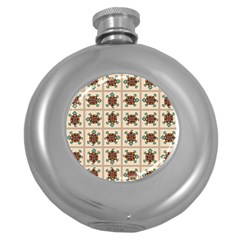 Native American Pattern Round Hip Flask (5 Oz) by linceazul