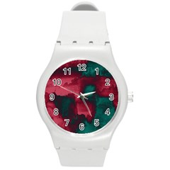 Ombre Round Plastic Sport Watch (m) by ValentinaDesign