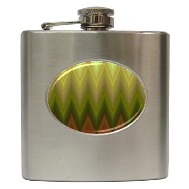 Zig Zag Chevron Classic Pattern Hip Flask (6 oz)