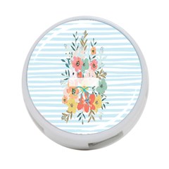 Watercolor Bouquet Floral White 4-port Usb Hub (two Sides)  by Nexatart