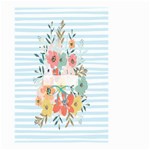 Watercolor Bouquet Floral White Small Garden Flag (Two Sides) Back
